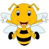 Цветной пример раскраски пчелка рисунок для детей