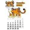 пример раскраски календарь сентябрь 2022 год тигра