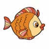 Цветной пример раскраски рыбка для малышей в детский сад