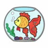 Цветной пример раскраски золотая рыбка в аквариуме