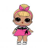 Цветной вариант раскраски lol в платье свинг-леди (sis swing)