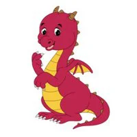 Цветной вариант раскраски милый дракончик