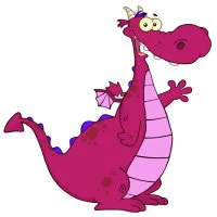 Цветной вариант раскраски дракошка милашка