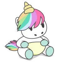 Цветной вариант раскраски малыш единорог