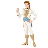 Цветной пример раскраски принц из сказки золушка