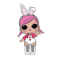 Цветной вариант раскраски кукла лол с ушками зайчика (hops)