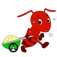 Цветной вариант раскраски трудяга муравей