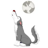 Цветной вариант раскраски волк воет на луну