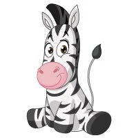 Цветной вариант раскраски милая зебра