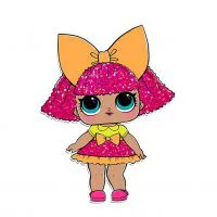 Цветной вариант раскраски кукла lol королева блеска (glitter queen)