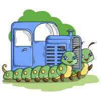 Цветной пример раскраски трактор