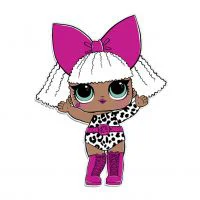 Цветной вариант раскраски кукла лол девочка дива (diva)