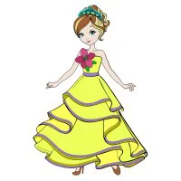 Цветной пример раскраски принцесса с короной на голове