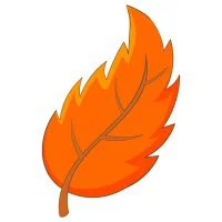 Цветной вариант раскраски листок золотой осени