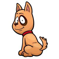 Цветной вариант раскраски собачка