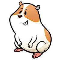 Цветной вариант раскраски милый хомяк