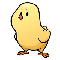 Цветной вариант раскраски цыпленок