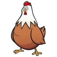 Цветной вариант раскраски курица