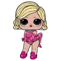 Цветной вариант раскраски кукла лол блестящая гламур квин