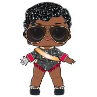 Цветной вариант раскраски кукла лол в очках шимон квин