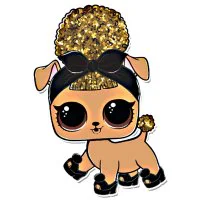 Цветной вариант раскраски лол и их питомец щенок пчел