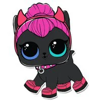 Цветной вариант раскраски лол питомец котенок спайси китти милый