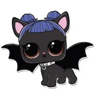 Цветной вариант раскраски лол питомец щенок полночь с крыльями