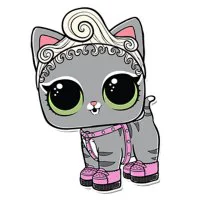 Цветной вариант раскраски лол питомцы мурлыкающий котенок