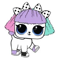 Цветной вариант раскраски лол питомец щенок милый