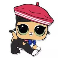 Цветной вариант раскраски лол питомец кошечка фаззи фан