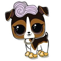 Цветной вариант раскраски лол питомцы щенок диджей к9