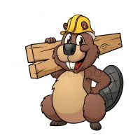 Цветной пример раскраски бобер на стройке