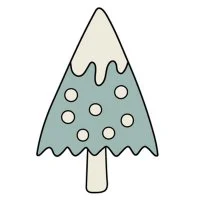 Цветной вариант раскраски елка