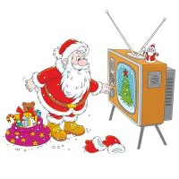 Цветной пример раскраски дед мороз на новый год