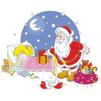 Цветной вариант раскраски новогодняя ночь