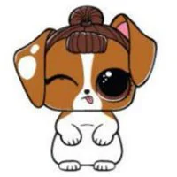 Цветной вариант раскраски лол питомцы милый щенок