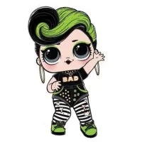 Цветной вариант раскраски кукла лол с волосами бхадди