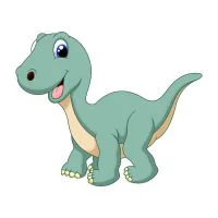 Цветной вариант раскраски косолапый динозаврик