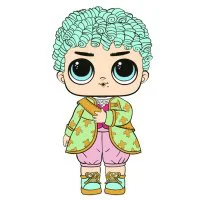 Цветной вариант раскраски кукла лол мальчик королевский