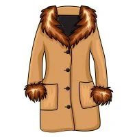 Цветной вариант раскраски зимняя одежда