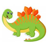 Цветной пример раскраски крупный динозавр