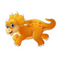 Цветной вариант раскраски бегущий динозавр