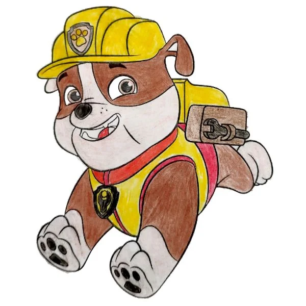 Цветной вариант раскраски крепыш бежит