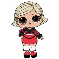 Цветной вариант раскраски кукла лол в короткой юбке