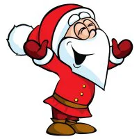 Цветной вариант раскраски новогодний санта