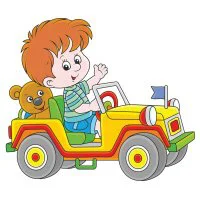 Цветной вариант раскраски с игрушками