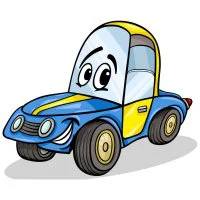 Цветной вариант раскраски легковая с глазками