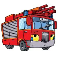 Цветной вариант раскраски детская пожарная