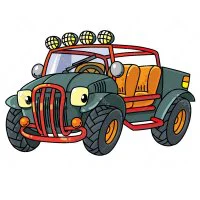 Цветной вариант раскраски внедорожник джип