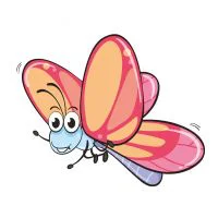 Цветной вариант раскраски хулиганистая бабочка